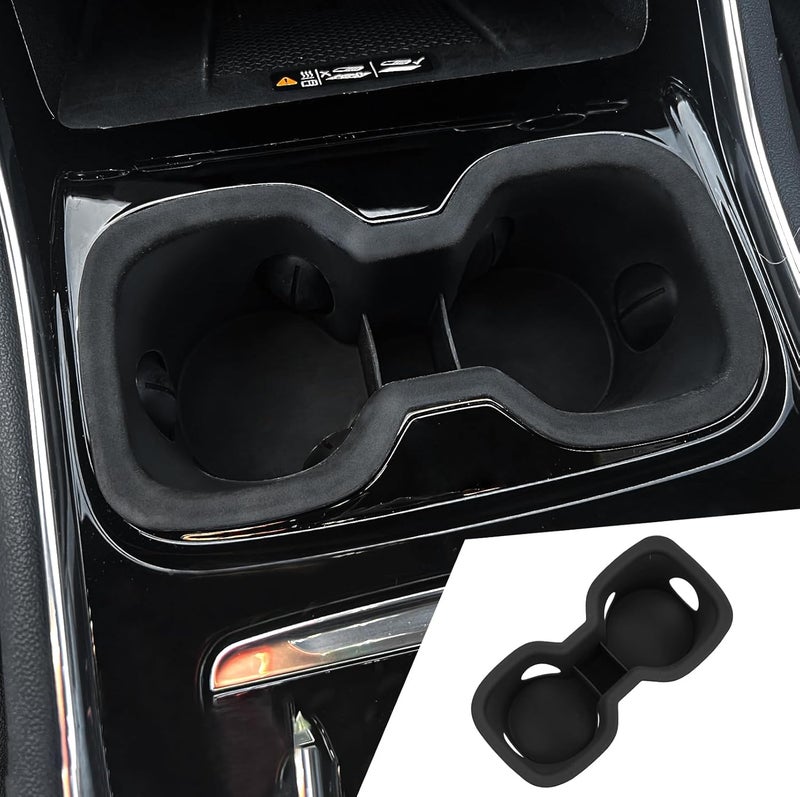 Maxzina Cup Holder Compatible with 2024 2025 Chevrolet Traverse (Not for Limited) Insert Center Console Cup Holder Soft Silicone Black Bottle Holder Interior Decoration 2024 Chevy Traverse Accessories - Image 1
